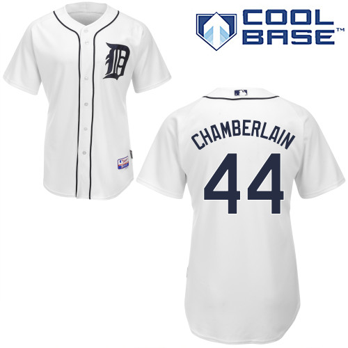 Joba Chamberlain #44 MLB Jersey-Detroit Tigers Men's Authentic Home White Cool Base Baseball Jersey